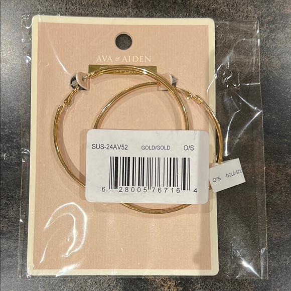 Ava & Aiden Gold Plated Hoop Earrings - Picture 2 of 2